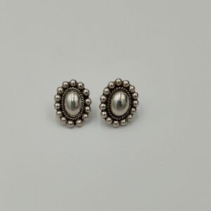 Vintage Sterling Silver Oval Earrings